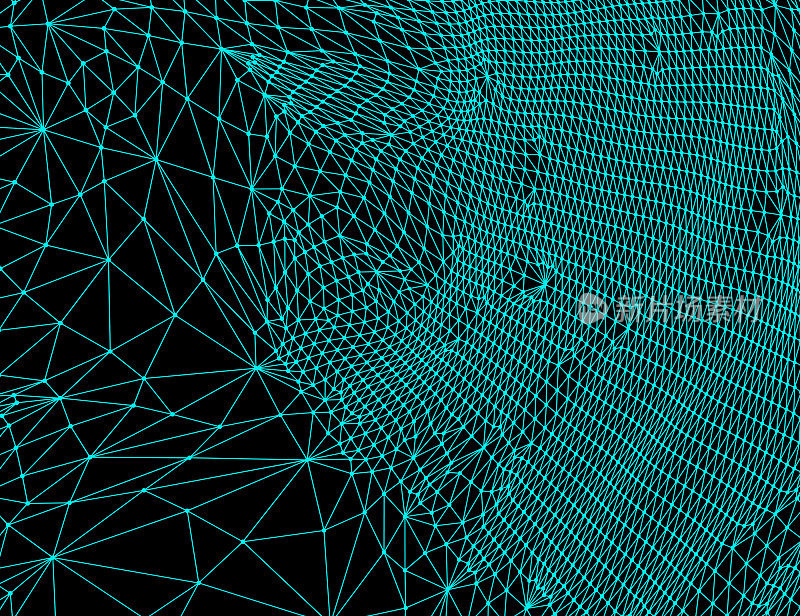 Cobweb or spider web. Network background. Connection structure. 3D wireframe vector illustration in technology style.